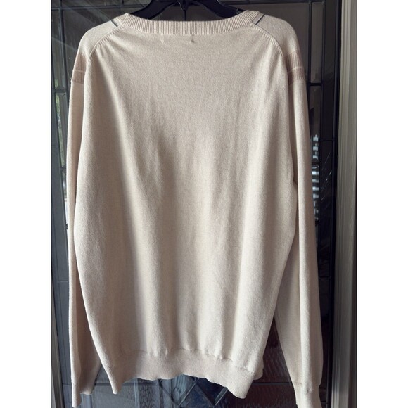 Pronto-Uomo Men's Beige Cotton Cashmere Long Sleeve Sweater XL - Picture 7 of 9